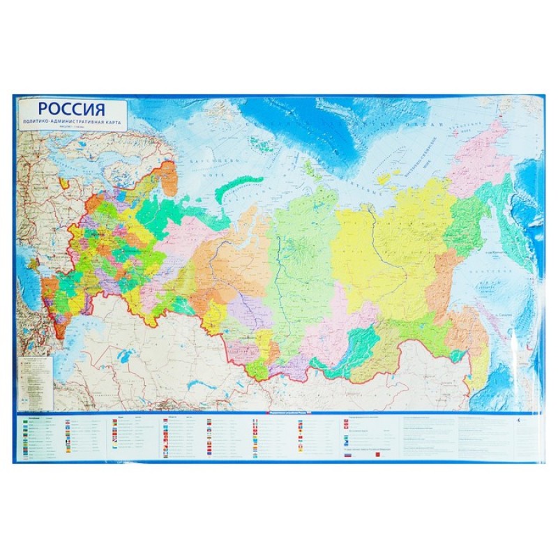 Карта Российская Федерация(150*100см) картон.ламин.1:6,5 млн